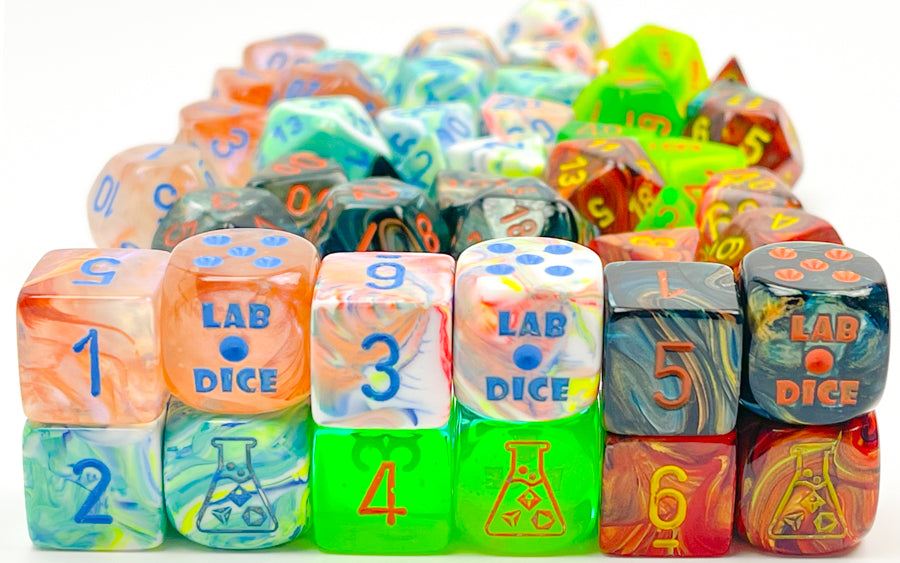 Lab Dice in Test Tubes Colored Dice Sets BrycesDice