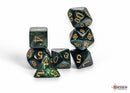 Scarab Mega-hedral Jade/gold 7-Die Set
