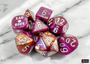 Gemini Copper-Purple/white Polyhedral 7-Dice Set (with bonus die)