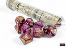 Gemini Copper-Purple/white Polyhedral 7-Dice Set (with bonus die)