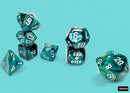 Lustrous Neptune/grey Polyhedral 7-Dice Set (with bonus die)