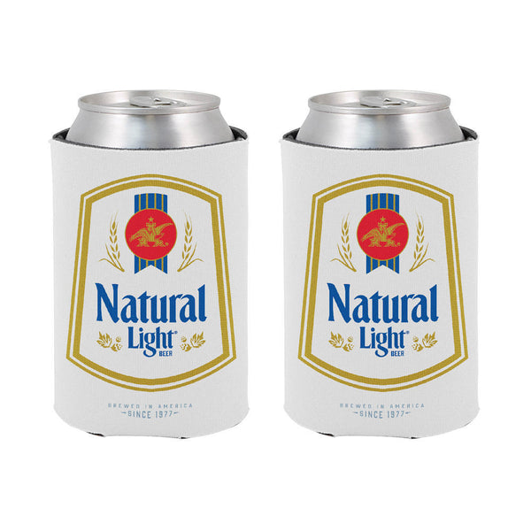 Natural Light Beer AB Cooler  Fits 12 oz Aluminum Can Coozie White