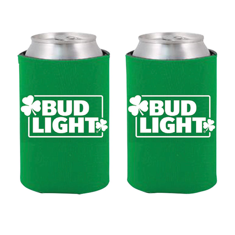 St. Patrick's Day Green Bud Light AB Cooler  Fits 12 oz Aluminum Can Coozie