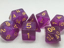 Time Walker | Purple w/Gold Glitter 7-Dice Set RPG Dice Set