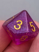 Time Walker | Purple w/Gold Glitter 7-Dice Set RPG Dice Set