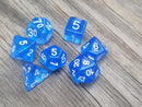 Time Walker | Blue w/White Glitter 7-Dice Set RPG Dice Set
