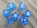Time Walker | Blue w/White Glitter 7-Dice Set RPG Dice Set