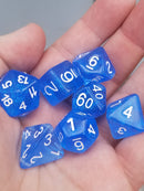 Time Walker | Blue w/White Glitter 7-Dice Set RPG Dice Set