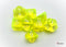 Translucent Polyhedral Neon Yellow/white 7-Die Set (with bonus die)