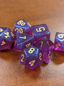 Time Walker | Purple w/Gold Glitter 7-Dice Set RPG Dice Set
