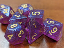 Time Walker | Purple w/Gold Glitter 7-Dice Set RPG Dice Set