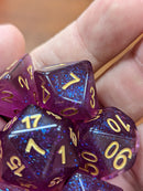 Time Walker | Purple w/Gold Glitter 7-Dice Set RPG Dice Set
