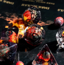 Dinosaur Egg Polyhedral Dice Set – 7-Dice Fossil Fire Edition