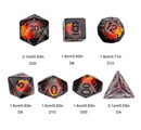Dinosaur Egg Polyhedral Dice Set – 7-Dice Fossil Fire Edition
