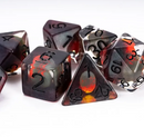 Dinosaur Egg Polyhedral Dice Set – 7-Dice Fossil Fire Edition