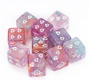 Diamond Prism Swirl Dice – Pink, Purple, & Sunset Orange 16mm d6 (Sold per piece)
