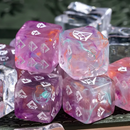 Diamond Prism Swirl Dice – Pink, Purple, & Sunset Orange 16mm d6 (Sold per piece)