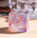 Diamond Prism Swirl Dice – Pink, Purple, & Sunset Orange 16mm d6 (Sold per piece)