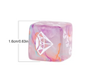 Diamond Prism Swirl Dice – Pink, Purple, & Sunset Orange 16mm d6 (Sold per piece)