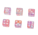 Diamond Prism Swirl Dice – Pink, Purple, & Sunset Orange 16mm d6 (Sold per piece)