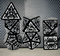 Arcane White Glyph Polyhedral Dice Set | 7-Dice Black & White