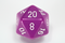 34mm (L) Single d20 Opaque Polyhedral Light Purple/white d20 (Sold per die)