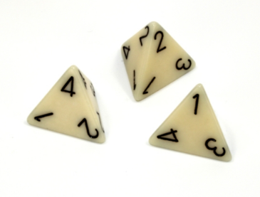 Opaque Black 4-Sided Dice (d4) For Sale