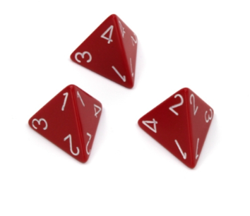 D4) four-sided dice