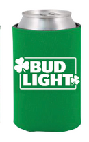 St. Patrick's Day Green Bud Light AB Cooler  Fits 12 oz Aluminum Can Coozie