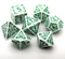 Arcane Emerald Polyhedral Dice Set | 7-Dice White & Green