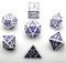 Arcane Amethyst Polyhedral Dice Set | 7-Dice White & Purple