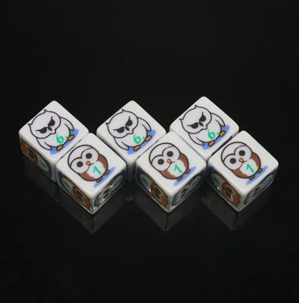 Pocket Farkle Set Of 6 Horse Dice - 16mm Round Edge D6 Dice With Brown Pips Koplow Animal Themed Gaming Dice Set With Brown Pips