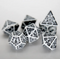 Arcane Obsidian Glyph Polyhedral Dice Set | 7-Dice White & Black