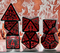 Arcane Flames Glyph Polyhedral Dice Set | 7-Dice Black & Red