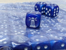 16mm Marble Blue Lighthouse Dice – Silver Numbers & Glitter Effect (Sold Individually)