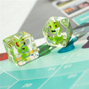 7-Dice RPG DND Dice set Green Frog Inclusion
