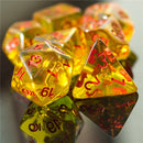Barbarian (Axe) Yellow Dice w/ Golden Axe 7-Dice Set Rpg