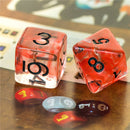 Rogue (Dagger) Clear Red Dice w/ Golden Dagger 7-Dice Set Rpg