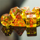 Barbarian (Axe) Yellow Dice w/ Golden Axe 7-Dice Set Rpg