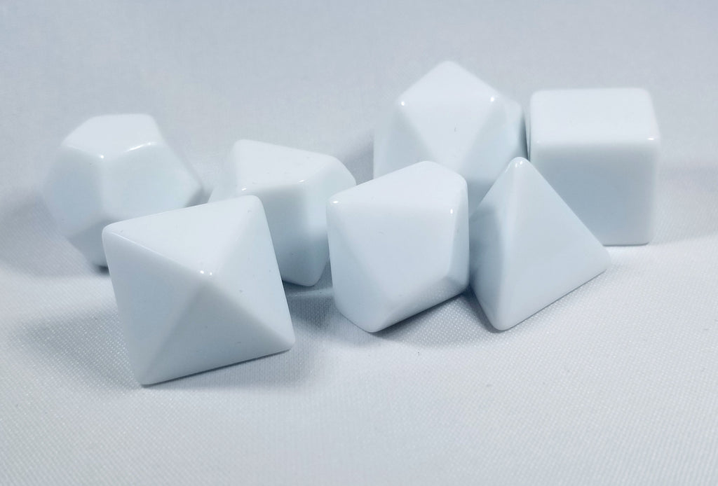 Blue Blank 7-Dice Set d4, d6, d8, d10, d12, d20 for Customization Read