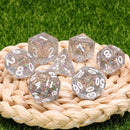 Kindergarten Garland Glitter 7-Dice Set w/White Numbers Dnd Dice Set