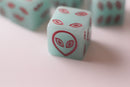 NEW Green Dice with Red Aliens GLOWS Dice Set 6 Sided Bunco RPG D6 16mm Roll