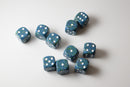 Sea Speckled 16mm D6 Pipped (sold per die)