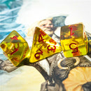 Barbarian (Axe) Yellow Dice w/ Golden Axe 7-Dice Set Rpg