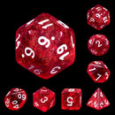 Rabbit's Eye (Red) with White Numbering 7-Dice Set RPG