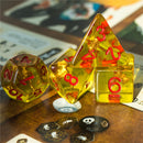 Barbarian (Axe) Yellow Dice w/ Golden Axe 7-Dice Set Rpg