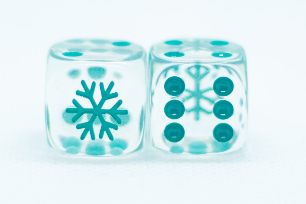 Clear Snowflake Dice Christmas Game Dice BrycesDice
