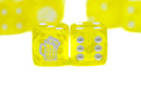 Clear Yellow w/White 16mm d6 Dice Featuring a White Mug on the '1' side (sold per die)