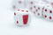 Opaque White w/Red 16mm d6 Dice Featuring a Red Cup on the '1' side (sold per die)