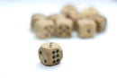 10-Pack Birds-Eye Wooden 16mm d6 Dice w/ Black Dots Rounded Corners - Wood Dice